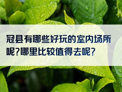 冠县有哪些好玩的室内场所呢？哪里比较值得去呢？