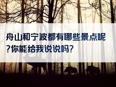 舟山和宁波都有哪些景点呢？你能给我说说吗？