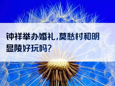 钟祥举办婚礼，莫愁村和明显陵好玩吗？