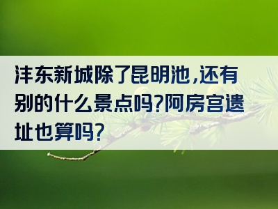 沣东新城除了昆明池，还有别的什么景点吗？阿房宫遗址也算吗？