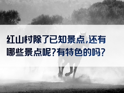 红山村除了已知景点，还有哪些景点呢？有特色的吗？