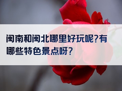 闽南和闽北哪里好玩呢？有哪些特色景点呀？