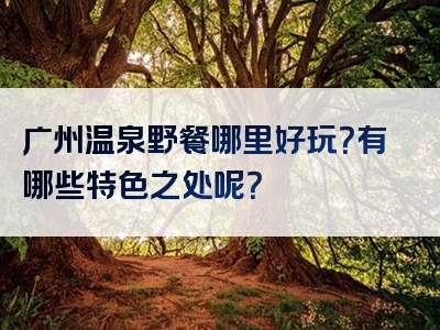 广州温泉野餐哪里好玩？有哪些特色之处呢？