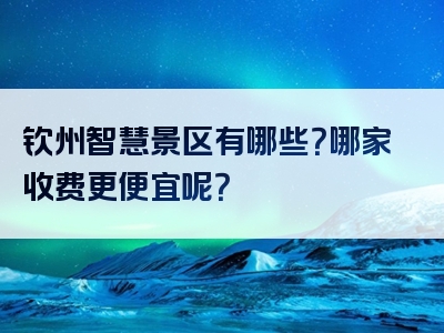 钦州智慧景区有哪些？哪家收费更便宜呢？