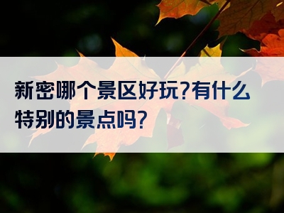 新密哪个景区好玩？有什么特别的景点吗？