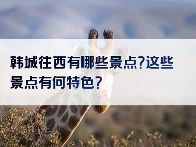 韩城往西有哪些景点？这些景点有何特色？