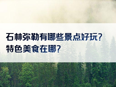 石林弥勒有哪些景点好玩？特色美食在哪？