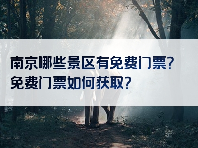 南京哪些景区有免费门票？免费门票如何获取？