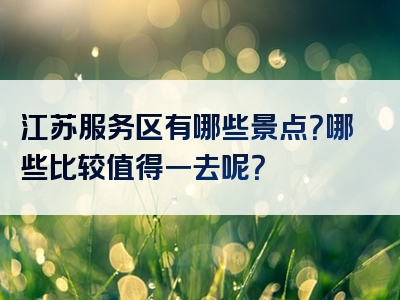江苏服务区有哪些景点？哪些比较值得一去呢？