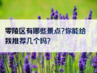 零陵区有哪些景点？你能给我推荐几个吗？