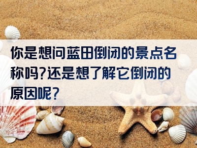 你是想问蓝田倒闭的景点名称吗？还是想了解它倒闭的原因呢？