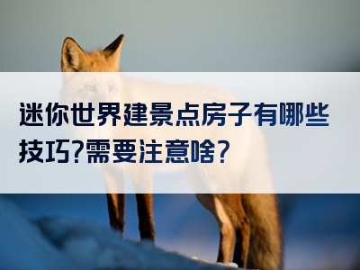 迷你世界建景点房子有哪些技巧？需要注意啥？