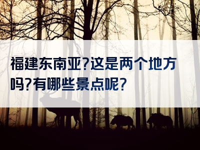 福建东南亚？这是两个地方吗？有哪些景点呢？