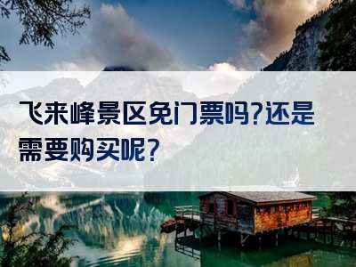 飞来峰景区免门票吗？还是需要购买呢？