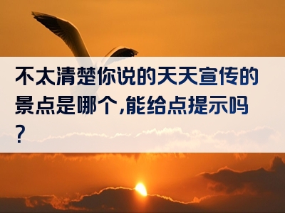 不太清楚你说的天天宣传的景点是哪个，能给点提示吗？