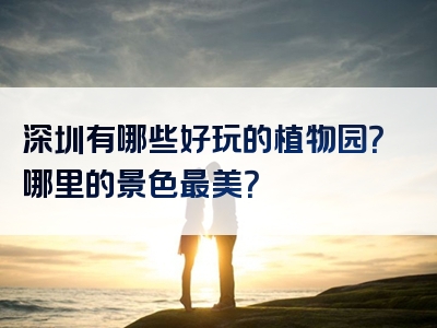 深圳有哪些好玩的植物园？哪里的景色最美？
