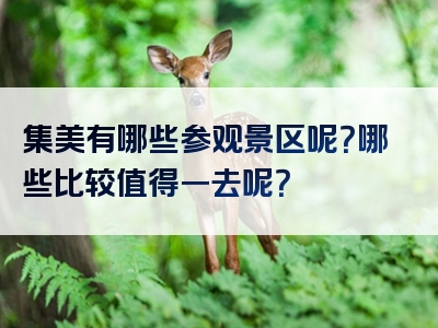 集美有哪些参观景区呢？哪些比较值得一去呢？
