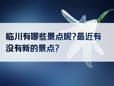 临川有哪些景点呢？最近有没有新的景点？