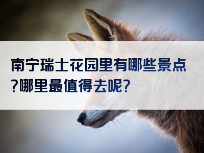南宁瑞士花园里有哪些景点？哪里最值得去呢？