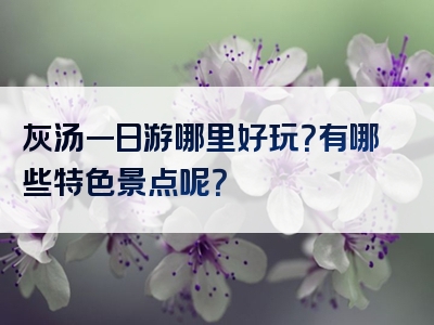 灰汤一日游哪里好玩？有哪些特色景点呢？
