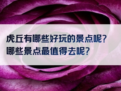 虎丘有哪些好玩的景点呢？哪些景点最值得去呢？