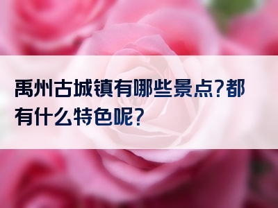 禹州古城镇有哪些景点？都有什么特色呢？